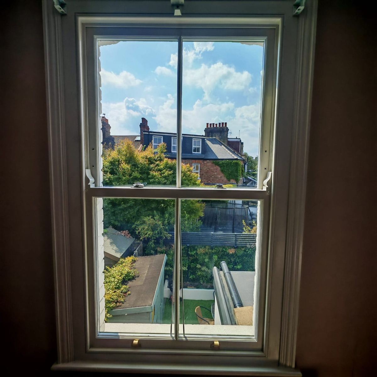 Draught-proofed sash window in a London home