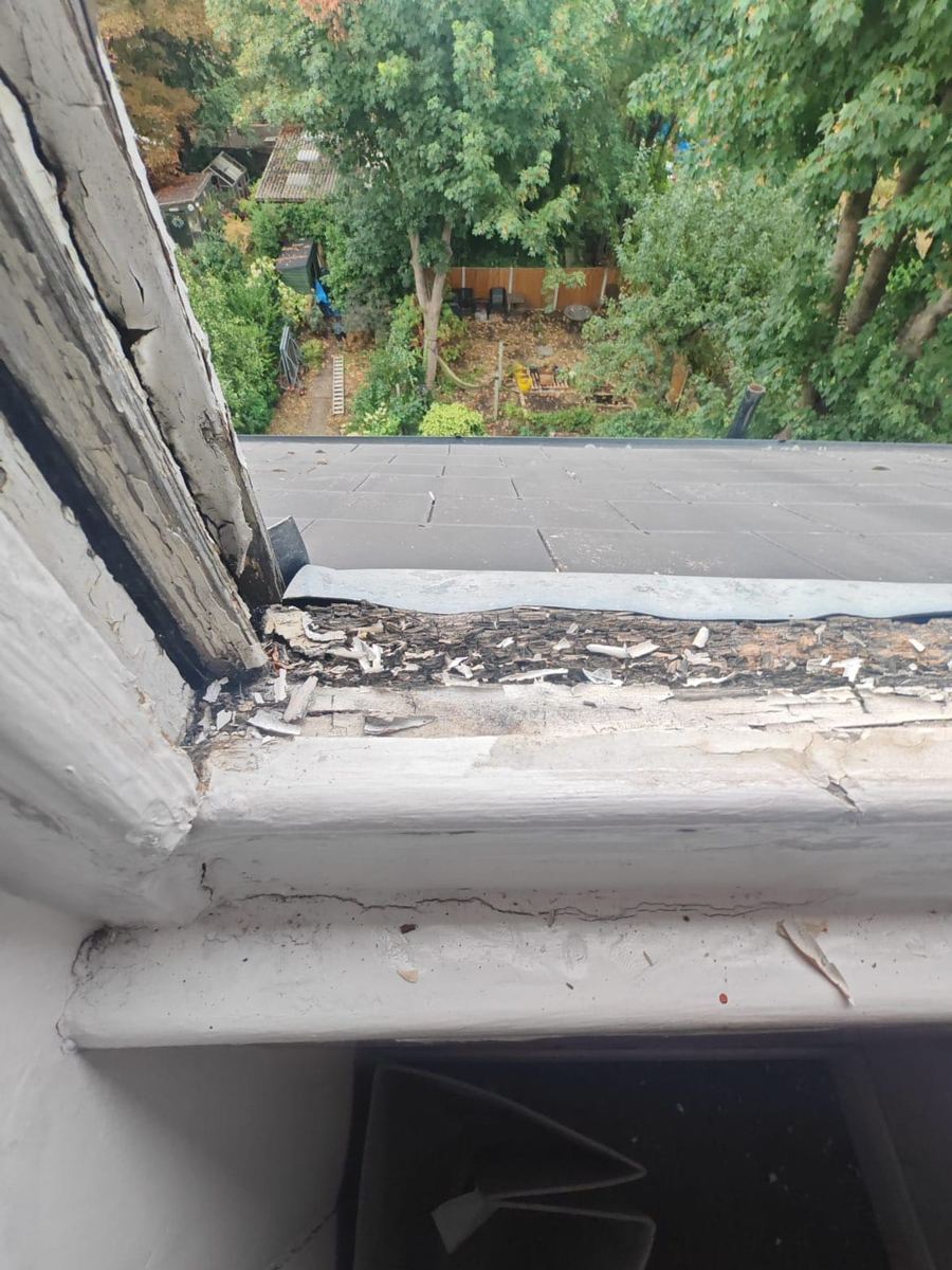 Sash window before restoration